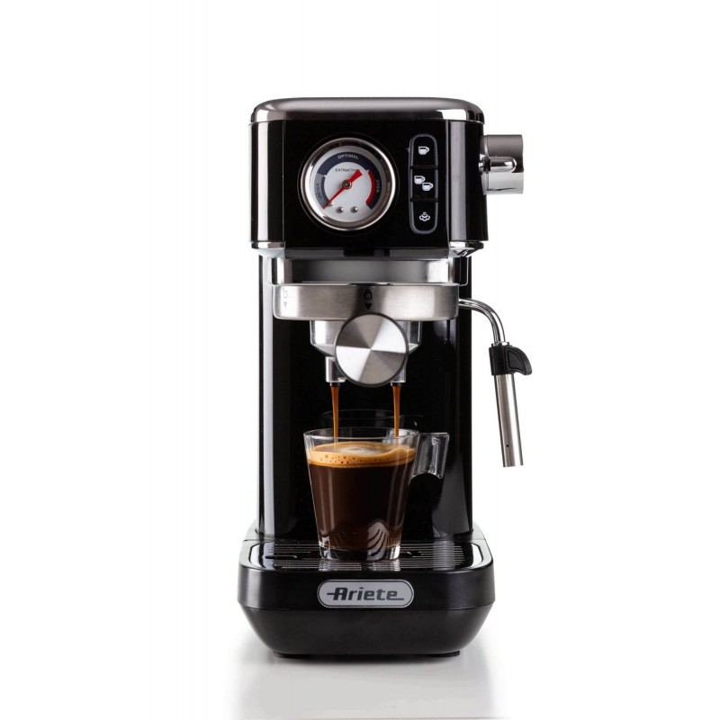 Ariete 1381 Macchina da caffè con manometro, compatibile con caffè in polvere e cialde ESE, 1300 W, Capacità 1,1 L, 15 bar di