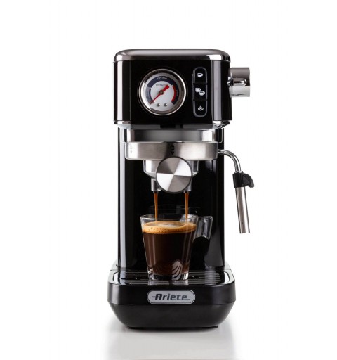 Ariete 1381 Macchina da caffè con manometro, compatibile con caffè in polvere e cialde ESE, 1300 W, Capacità 1,1 L, 15 bar di