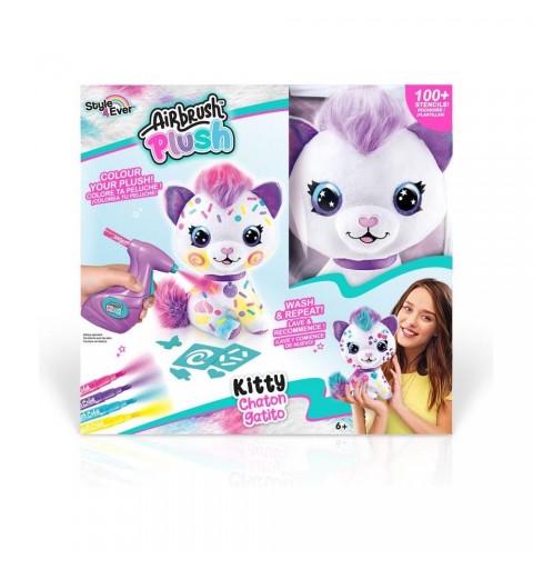 Peluche Rocco Giocattoli 20289584 AIRBRUSH PLUSH Kitty