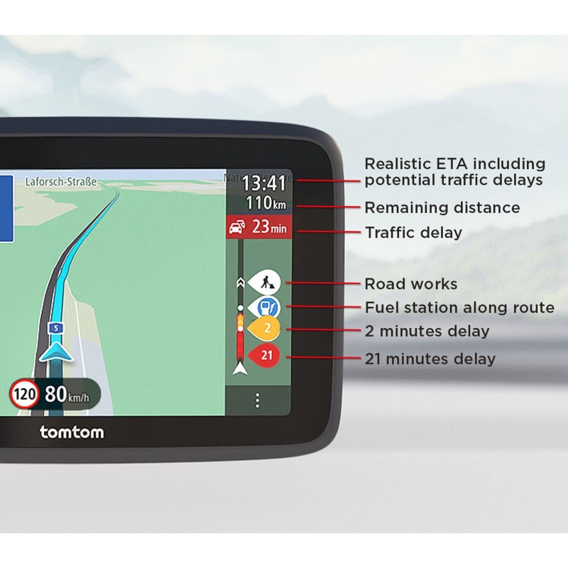 TomTom GO Classic navigateur Fixé 17,8 cm (7") Écran tactile Noir