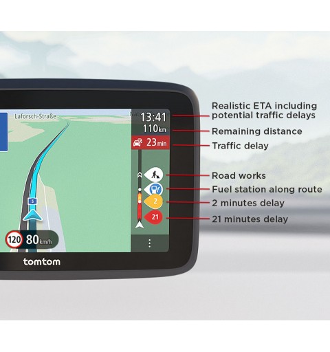 TomTom GO Classic navigateur Fixé 17,8 cm (7") Écran tactile Noir