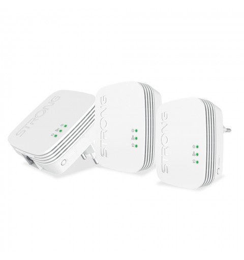 Strong Powerline 600 Triple Pack Mini 600 Mbit s Collegamento ethernet LAN Bianco 3 pz