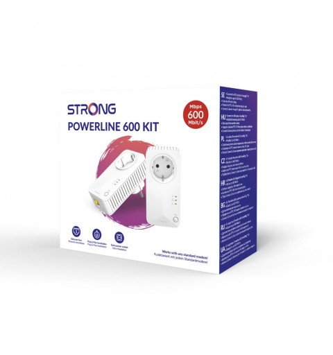 Strong Powerline 600 Duo 600 Mbit s Collegamento ethernet LAN Bianco 2 pz