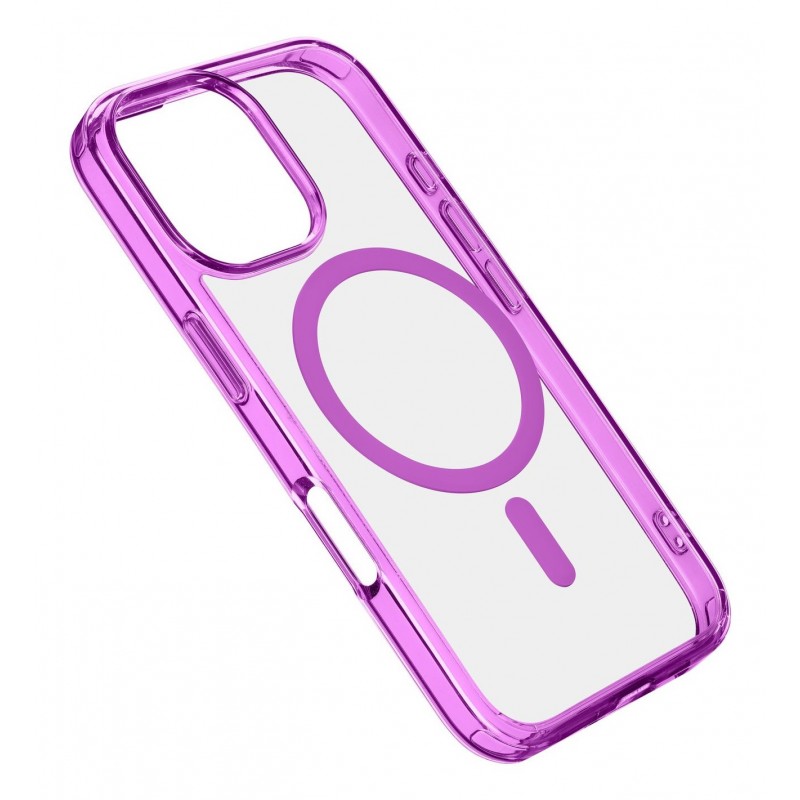 Cellularline Iconic Mag - iPhone 16 Pro Max Transparent case with colored edges compatible with Magsafe ecosystem