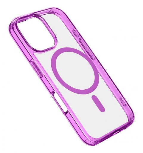 Cellularline Iconic Mag - iPhone 16 Pro Max Transparent case with colored edges compatible with Magsafe ecosystem