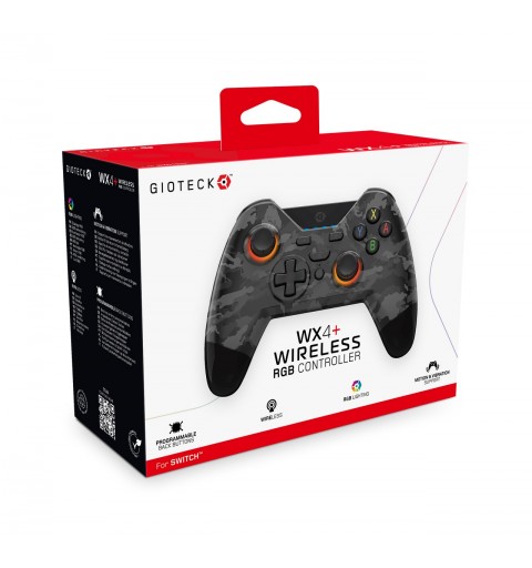 Gioteck WX4+ Negro, Camuflaje Gamepad Nintendo Switch, Nintendo Switch OLED