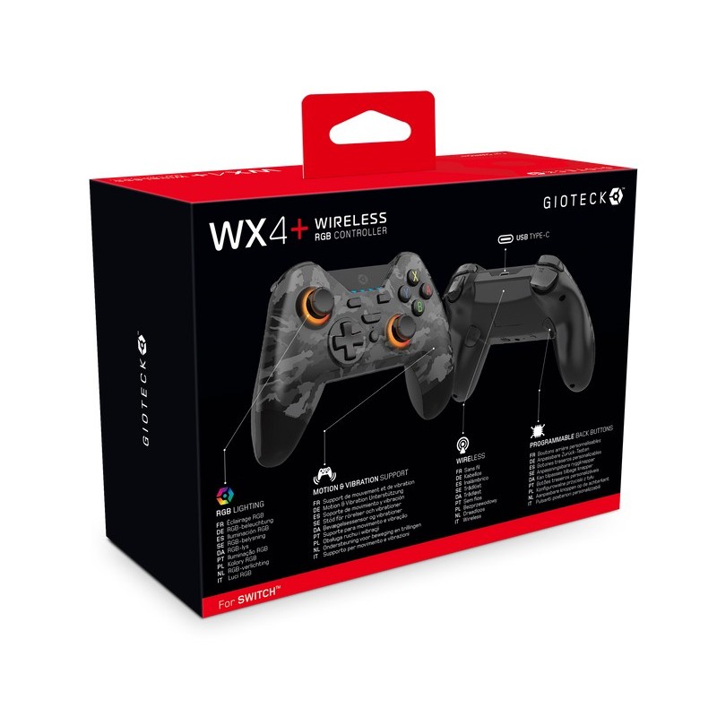 Gioteck WX4+ Black, Camouflage Gamepad Nintendo Switch, Nintendo Switch OLED