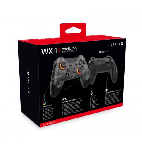 Gioteck WX4+ Black, Camouflage Gamepad Nintendo Switch, Nintendo Switch OLED