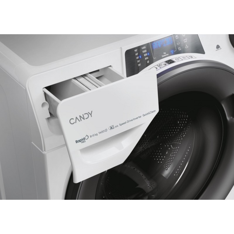 Candy RapidÓ PRO RPW4856BWMR9 1-S machine à laver avec sèche linge Pose libre Charge avant Blanc D