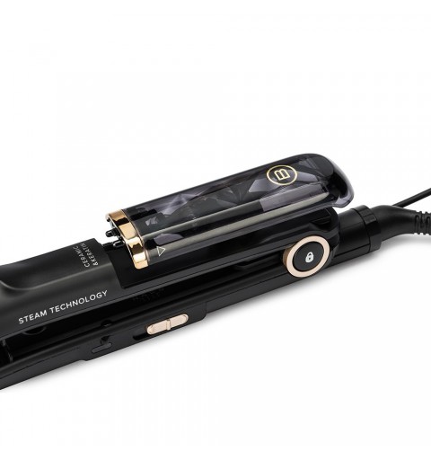 Bellissima Steam Ceramic & Keratin Plancha de pelo Vapor Negro, Oro 1,8 m