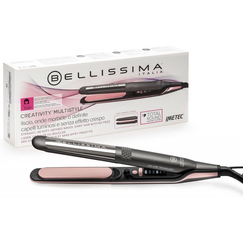 Bellissima Creativity Multistyle Plancha de pelo Caliente Negro, Rosa 2 m