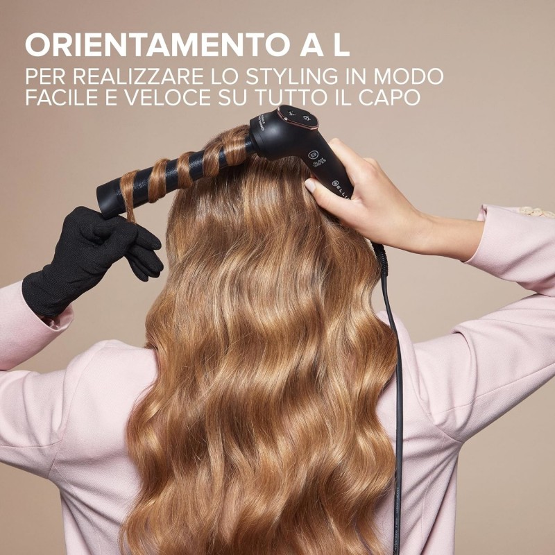 Bellissima Glam Waves Rizador de pelo Caliente Negro, Oro rosa 64 W 1,8 m