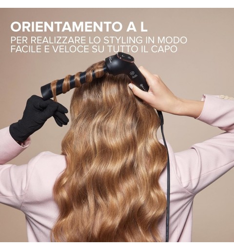 Bellissima Glam Waves Rizador de pelo Caliente Negro, Oro rosa 64 W 1,8 m