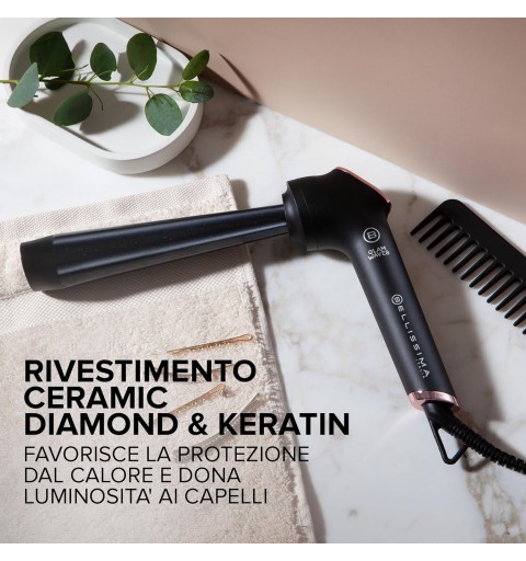 Bellissima Imetec Glam Waves, Ferro Arricciacapelli, Forma Conica, Display, 5 Temperature, Rivestimento Ceramica Diamon e