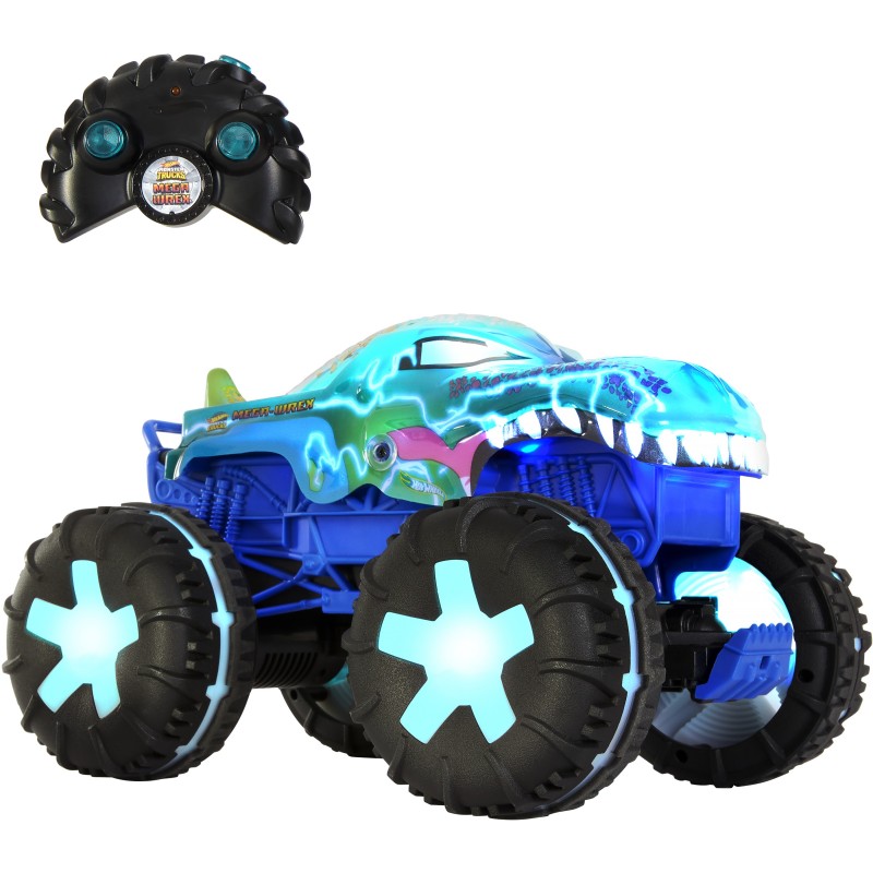 Hot Wheels Monster Trucks Mega-Wrex Alive In Scala 1 15, Veicolo Radiocomandato, Radiocomando Alimentato A Batteria Con Luci E