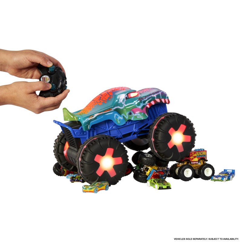 Hot Wheels Monster Trucks Mega-Wrex Alive In Scala 1 15, Veicolo Radiocomandato, Radiocomando Alimentato A Batteria Con Luci E