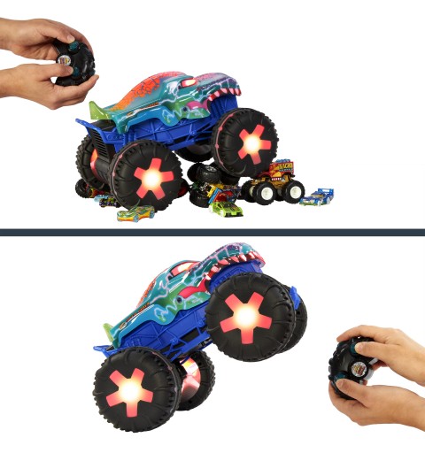 Hot Wheels Monster Trucks Mega-Wrex Alive In Scala 1 15, Veicolo Radiocomandato, Radiocomando Alimentato A Batteria Con Luci E