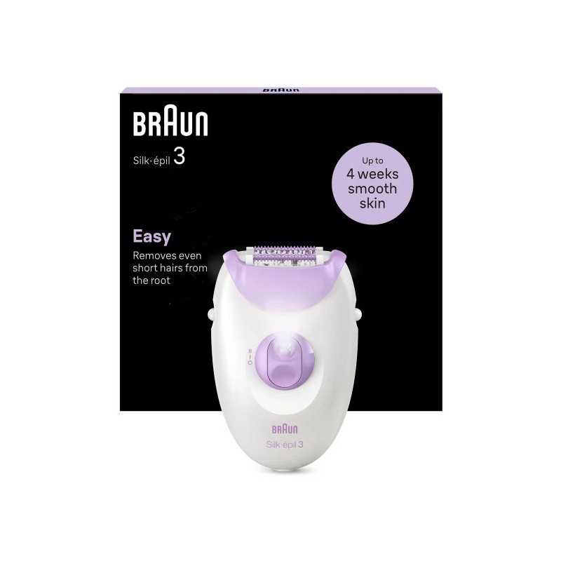 Braun Silk-épil 3 3-000 Epilatore 20 pinzette 2 velocità luce smart rulli massaggianti