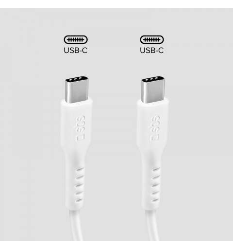 SBS TECABLETCC10W câble USB USB 2.0 1 m USB C Blanc