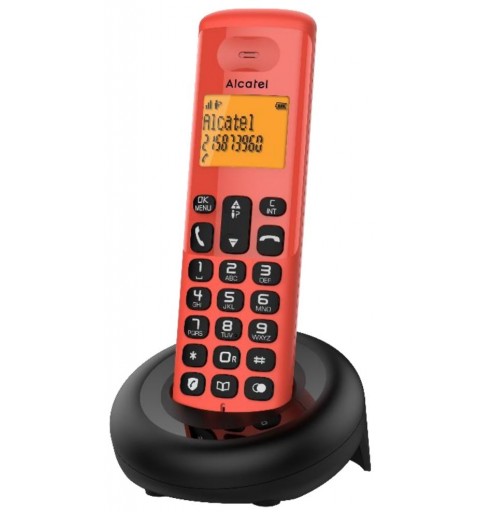 Alcatel E160 Teléfono DECT Identificador de llamadas Negro, Rojo