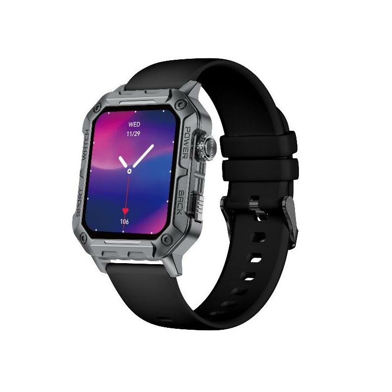 Nilox NXSWTRAILWATCH Smartwatch Sportuhr 4,85 cm (1.91") Digital 320 x 385 Pixel Touchscreen Edelstahl