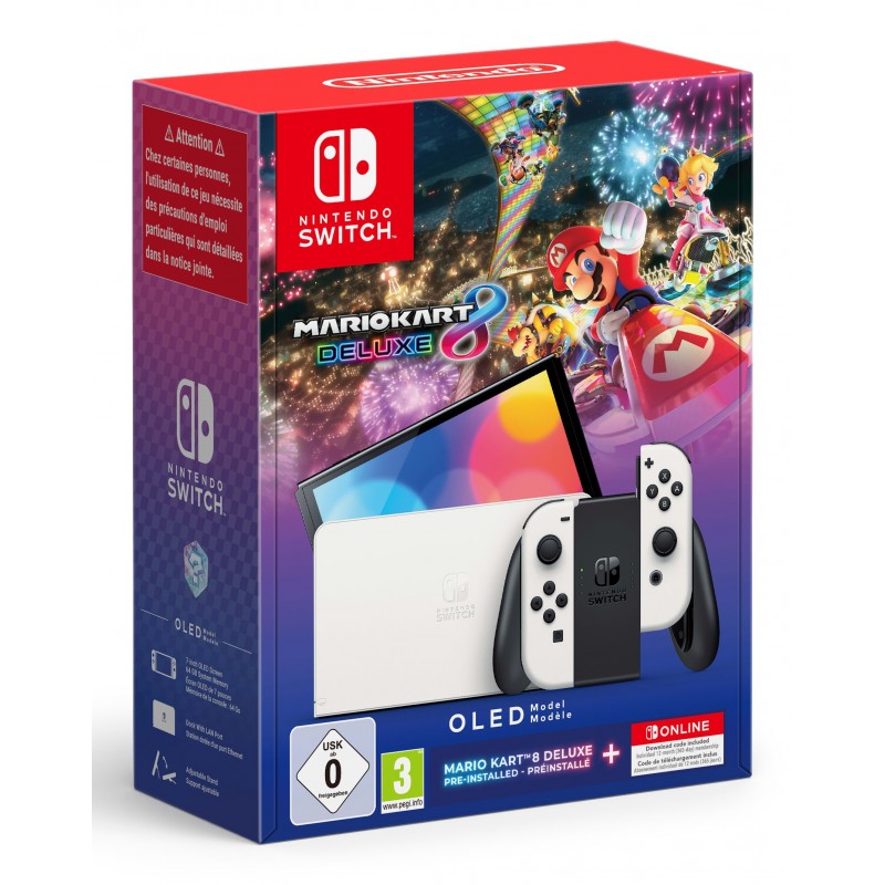 Nintendo 10014484 console de jeux portables 17,8 cm (7") 64 Go Écran tactile Wifi Noir, Blanc