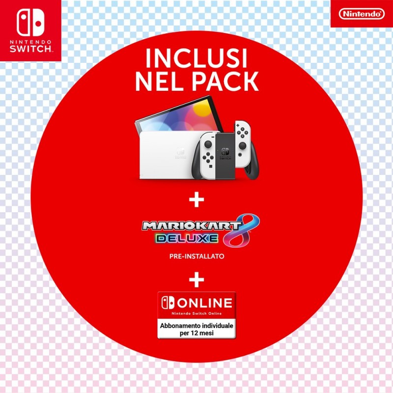 Nintendo 10014484 console de jeux portables 17,8 cm (7") 64 Go Écran tactile Wifi Noir, Blanc