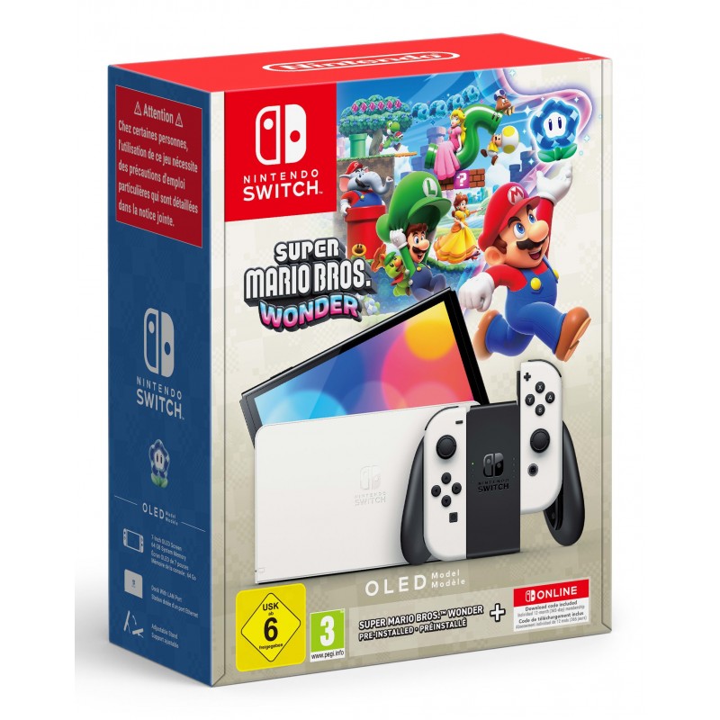 Nintendo console da gioco portatile 17,8 cm (7") 64 GB Touch screen Wi-Fi Nero, Bianco