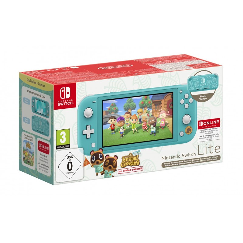 Nintendo Switch Lite edición aloha de Animal Crossing New Horizons con Tendo y Nendo