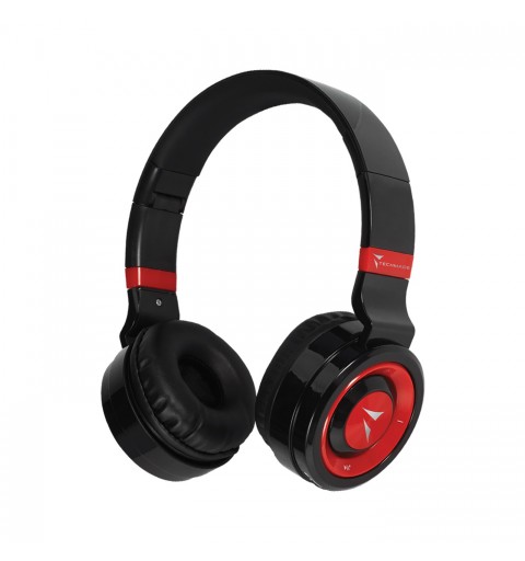 Techmade TM-046-RD cuffia e auricolare Con cavo e senza cavo A Padiglione MUSICA Micro-USB Bluetooth Nero, Rosso