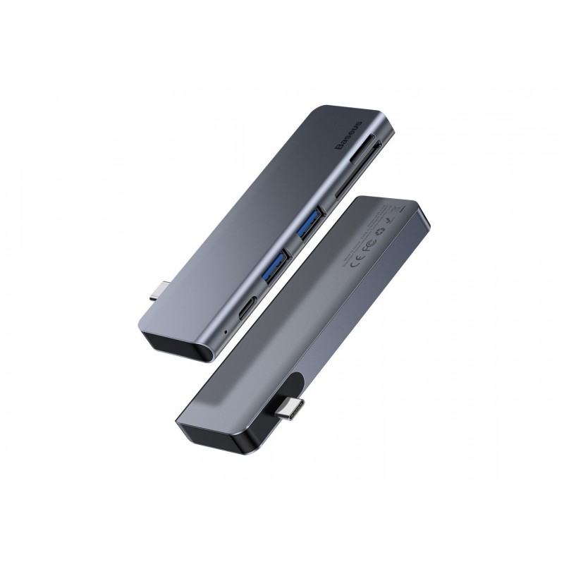 Baseus CAHUB-K0G replicatore di porte e docking station per laptop USB 3.2 Gen 1 (3.1 Gen 1) Type-C Grigio