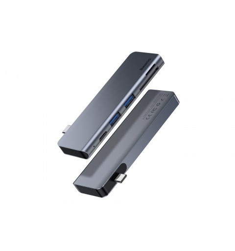 Baseus CAHUB-K0G replicatore di porte e docking station per laptop USB 3.2 Gen 1 (3.1 Gen 1) Type-C Grigio