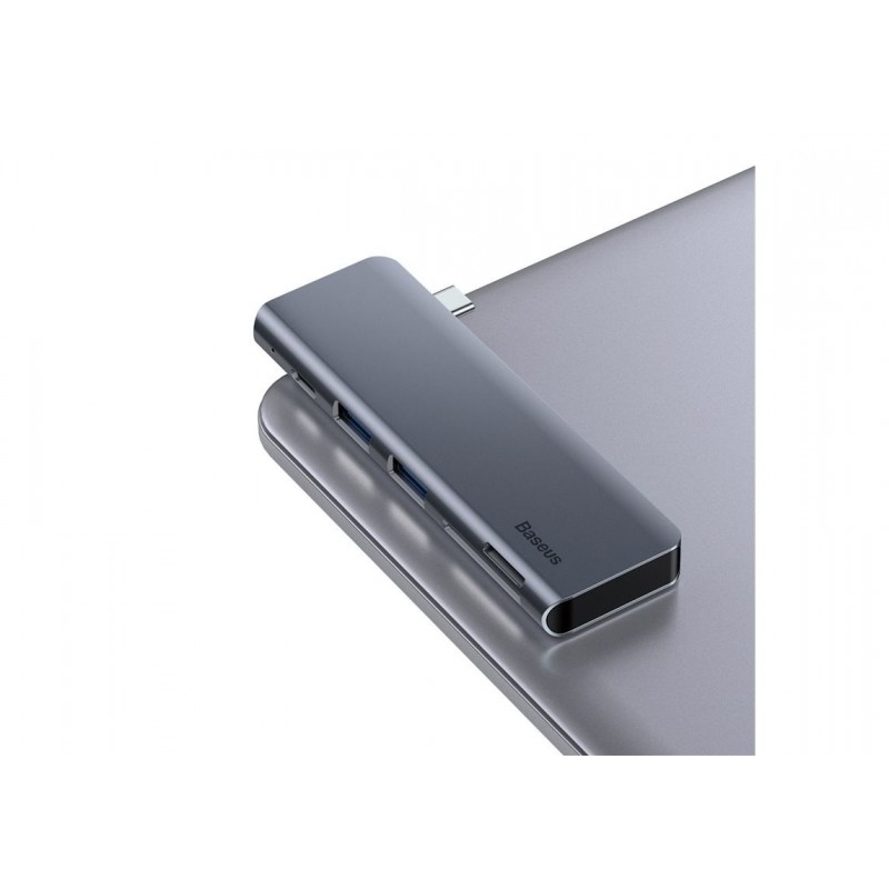 Baseus CAHUB-K0G replicatore di porte e docking station per laptop USB 3.2 Gen 1 (3.1 Gen 1) Type-C Grigio