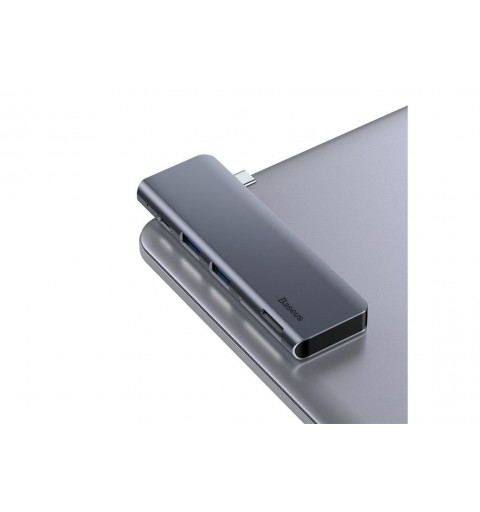 Baseus CAHUB-K0G replicatore di porte e docking station per laptop USB 3.2 Gen 1 (3.1 Gen 1) Type-C Grigio