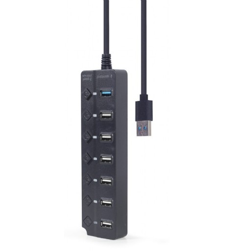 Gembird UHB-U3P1U2P6P-01 hub & concentrateur USB 3.2 Gen 2 (3.1 Gen 2) Type-A 5000 Mbit s Noir