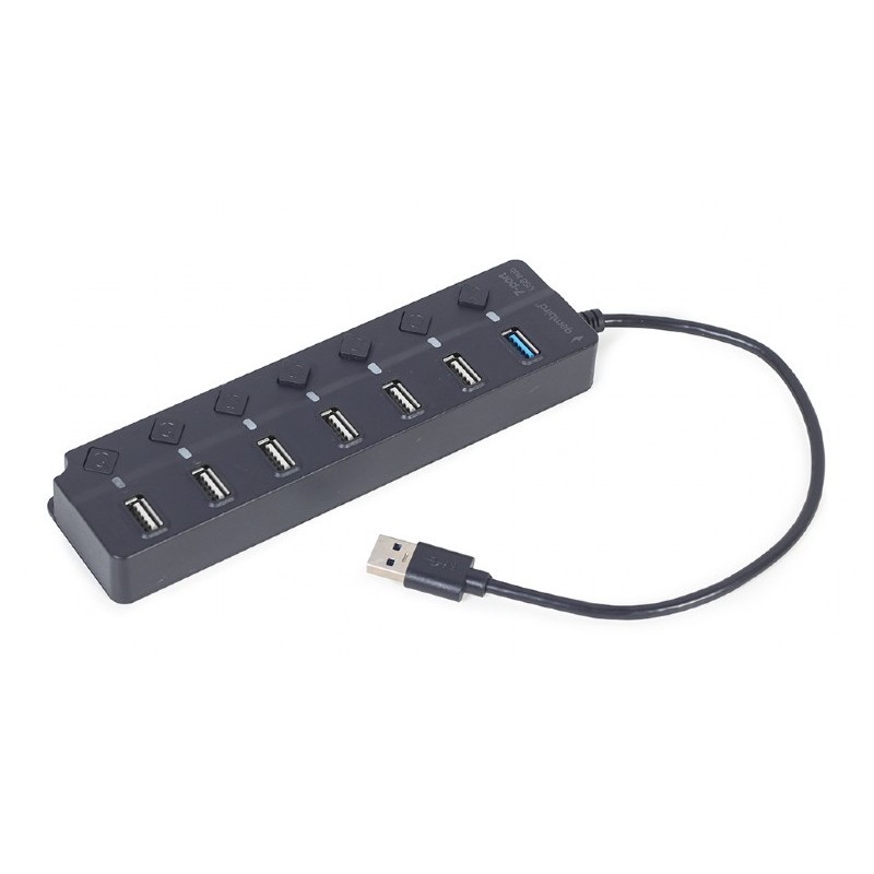 Gembird UHB-U3P1U2P6P-01 hub de interfaz USB 3.2 Gen 2 (3.1 Gen 2) Type-A 5000 Mbit s Negro