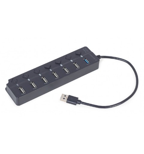 Gembird UHB-U3P1U2P6P-01 hub de interfaz USB 3.2 Gen 2 (3.1 Gen 2) Type-A 5000 Mbit s Negro