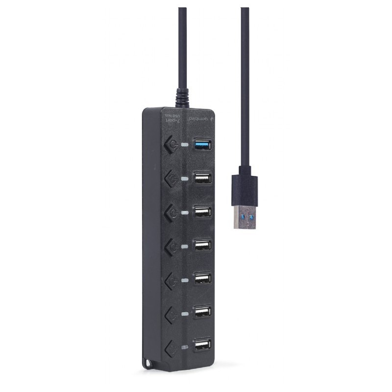 Gembird UHB-U3P1U2P6P-01 hub de interfaz USB 3.2 Gen 2 (3.1 Gen 2) Type-A 5000 Mbit s Negro