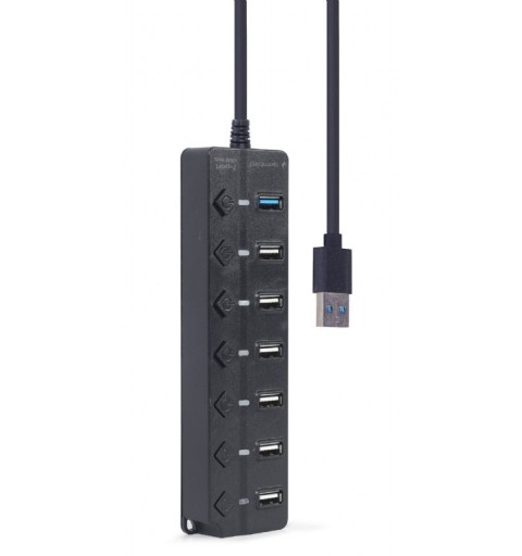 Gembird UHB-U3P1U2P6P-01 hub & concentrateur USB 3.2 Gen 2 (3.1 Gen 2) Type-A 5000 Mbit s Noir