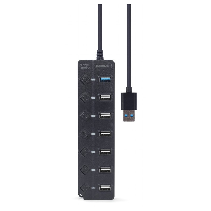 Gembird UHB-U3P1U2P6P-01 hub & concentrateur USB 3.2 Gen 2 (3.1 Gen 2) Type-A 5000 Mbit s Noir