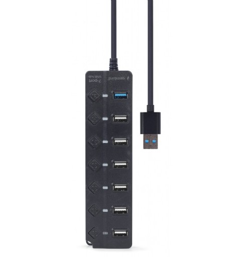 Gembird UHB-U3P1U2P6P-01 hub & concentrateur USB 3.2 Gen 2 (3.1 Gen 2) Type-A 5000 Mbit s Noir