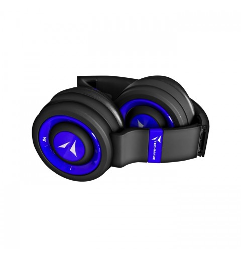 Techmade TM-046-BL cuffia e auricolare Con cavo e senza cavo A Padiglione MUSICA Micro-USB Bluetooth Nero, Blu