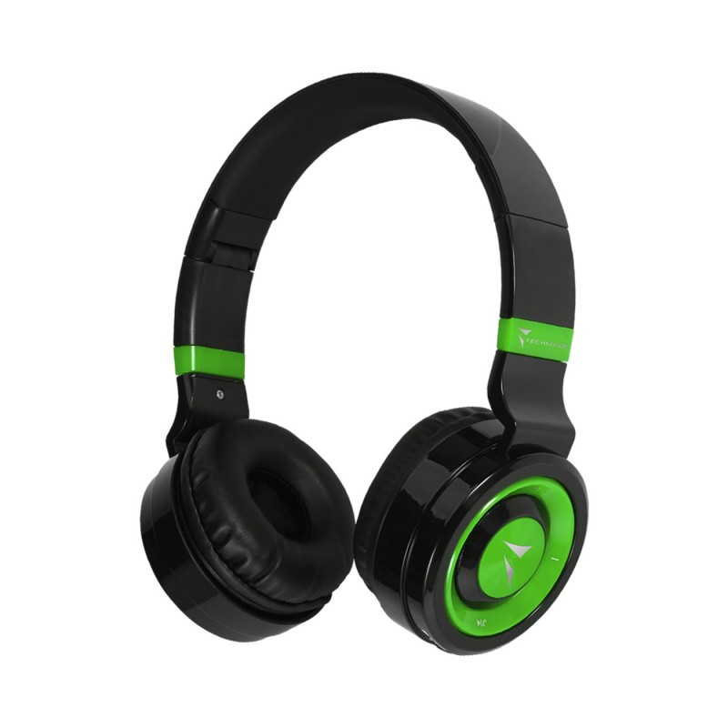 Techmade TM-046-GR headphones headset Wired & Wireless Head-band Music Micro-USB Bluetooth Black, Green