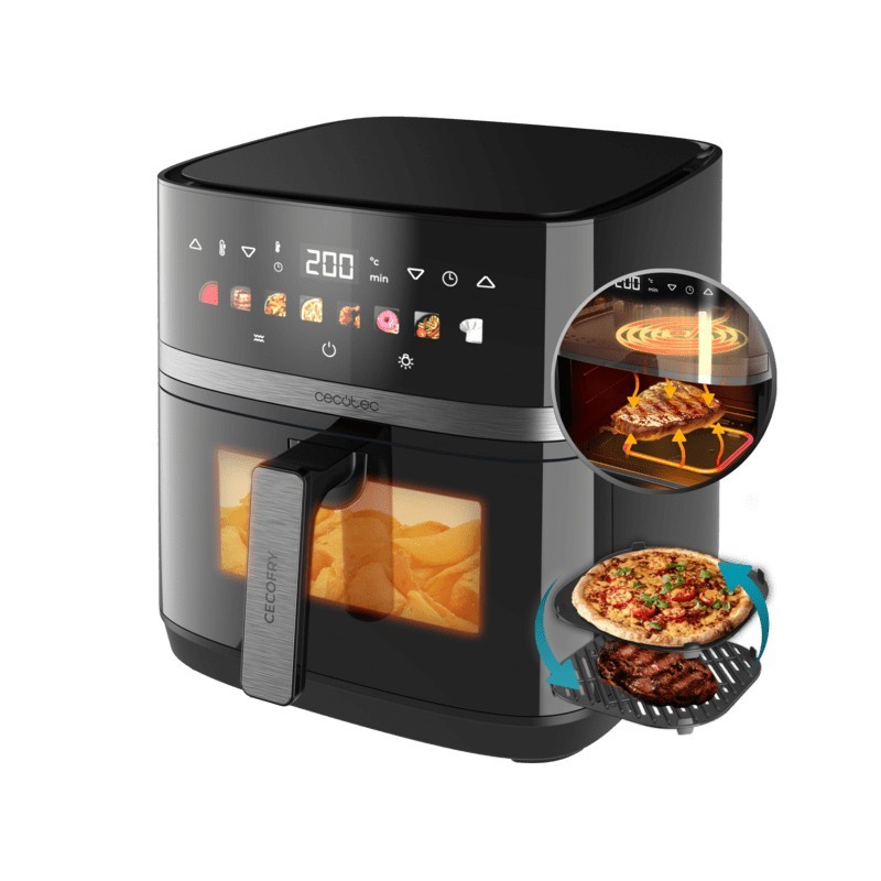 Cecotec Cecofry&Grill Duoheat 8000 Sencillo 8 L Independiente 2200 W Freidora de aire caliente Negro