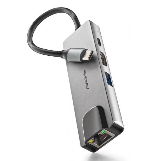 NGS NGS-HUB-0140 hub & concentrateur USB 2.0 Type-C 5000 Mbit s Aluminium, Noir