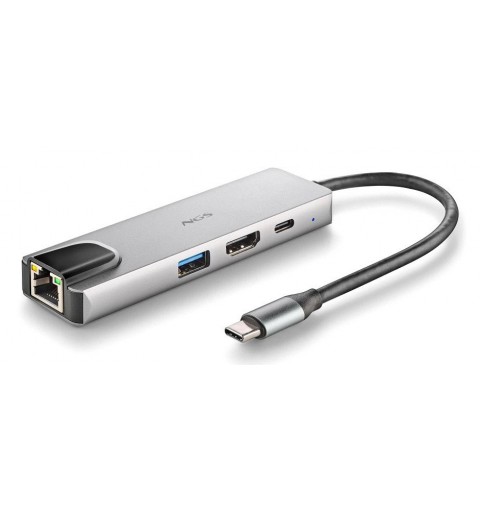 NGS NGS-HUB-0140 hub & concentrateur USB 2.0 Type-C 5000 Mbit s Aluminium, Noir