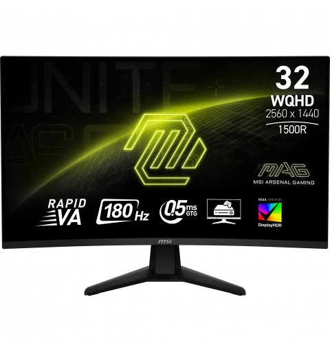 MSI MAG 32CQ6F computer monitor 80 cm (31.5") 2560 x 1440 pixels Wide Quad HD Black