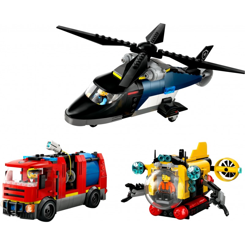 LEGO Remix Helicóptero, Camión de Bomberos y Submarino