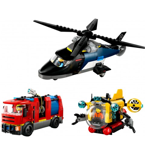 LEGO Hélicoptère, camion de pompiers et sous-marin modulable