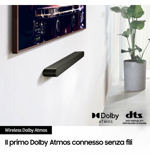 Samsung Soundbar HW-S60D ZF Serie S, 7 Speaker, Wireless Dolby Atmos, Audio a 5.0 Canali, Q-Simphony, Black 2024